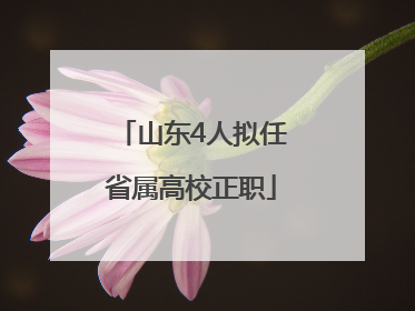 山东4人拟任省属高校正职
