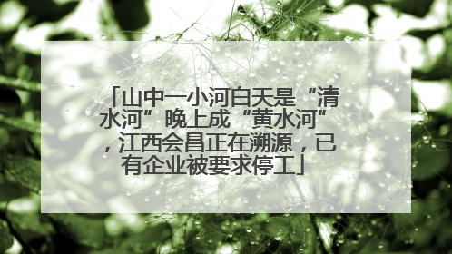 山中一小河白天是“清水河”晚上成“黄水河”，江西会昌正在溯源，已有企业被要求停工