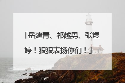 岳建青、祁越男、张煜婷！狠狠表扬你们！