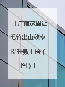 广信这里让毛竹出山效率提升数十倍（图）