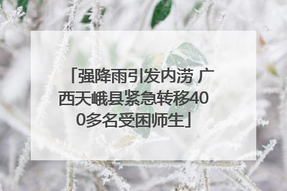 强降雨引发内涝 广西天峨县紧急转移400多名受困师生