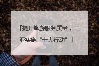 提升旅游服务质量，三亚实施“十大行动”