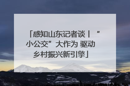 感知山东记者谈丨“小公交”大作为 驱动乡村振兴新引擎