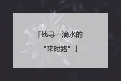 找寻一滴水的“来时路”