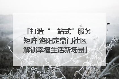 打造“一站式”服务矩阵 洛阳定鼎门社区解锁幸福生活新场景