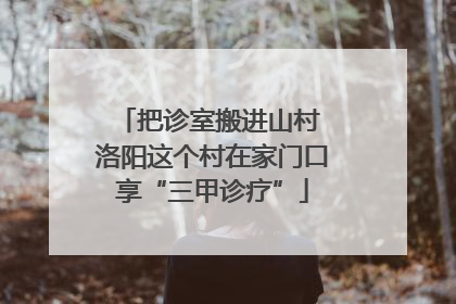 把诊室搬进山村 洛阳这个村在家门口享“三甲诊疗”