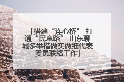 搭建“连心桥” 打通“民意路” 山东聊城多举措做实做细代表委员联络工作