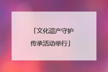文化遗产守护传承活动举行