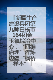 新疆生产建设兵团第九师白杨市164团金玉镇综治中心：“四维治理”淬炼边疆“枫桥样本”