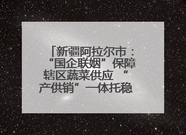 新疆阿拉尔市：“国企联姻”保障辖区蔬菜供应 “产供销”一体托稳市民菜篮子