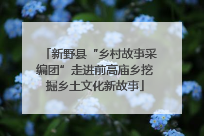 新野县“乡村故事采编团”走进前高庙乡挖掘乡土文化新故事