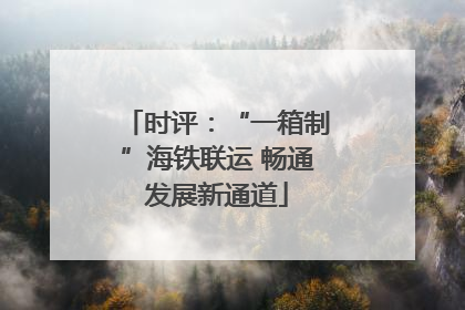 时评：“一箱制”海铁联运 畅通发展新通道