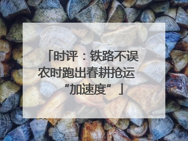 时评：铁路不误农时跑出春耕抢运“加速度”