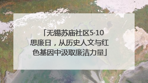 无锡苏庙社区5·10思廉日，从历史人文与红色基因中汲取廉洁力量