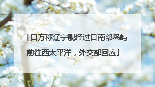 日方称辽宁舰经过日南部岛屿前往西太平洋，外交部回应