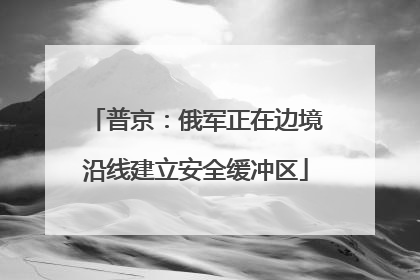 普京：俄军正在边境沿线建立安全缓冲区