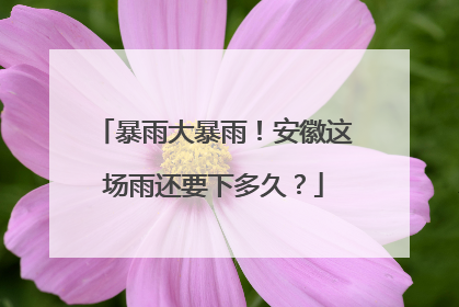 暴雨大暴雨！安徽这场雨还要下多久？