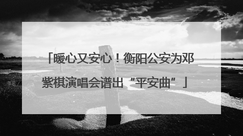 暖心又安心！衡阳公安为邓紫棋演唱会谱出“平安曲”