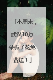 本周末，武汉10万朵栀子花免费送！