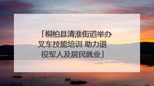 桐柏县清淮街道举办叉车技能培训 助力退役军人及居民就业