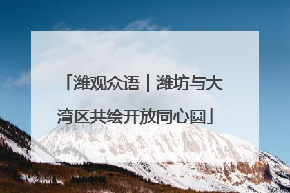 潍观众语｜潍坊与大湾区共绘开放同心圆