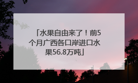 水果自由来了！前5个月广西各口岸进口水果56.8万吨