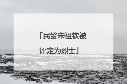 民警宋祖钦被评定为烈士