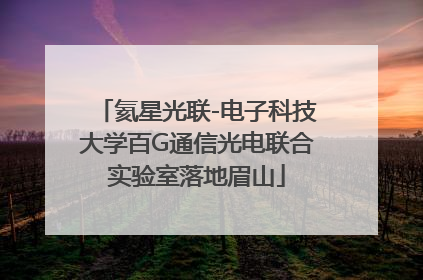 氦星光联-电子科技大学百G通信光电联合实验室落地眉山