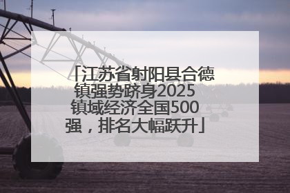江苏省射阳县合德镇强势跻身2025镇域经济全国500强，排名大幅跃升
