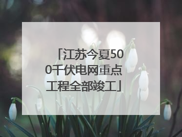 江苏今夏500千伏电网重点工程全部竣工