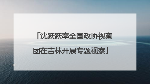 沈跃跃率全国政协视察团在吉林开展专题视察
