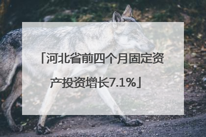河北省前四个月固定资产投资增长7.1%