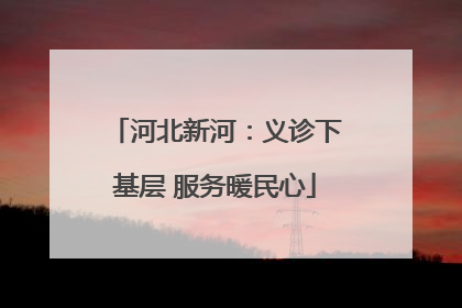 河北新河：义诊下基层 服务暖民心
