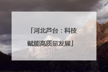 河北芦台：科技赋能高质量发展