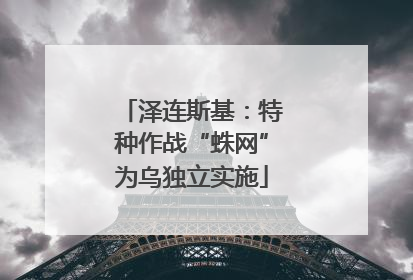 泽连斯基：特种作战“蛛网”为乌独立实施