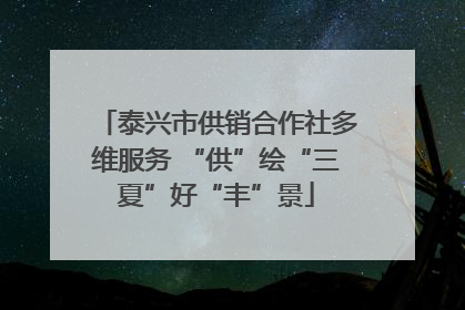 泰兴市供销合作社多维服务 “供”绘“三夏”好“丰”景