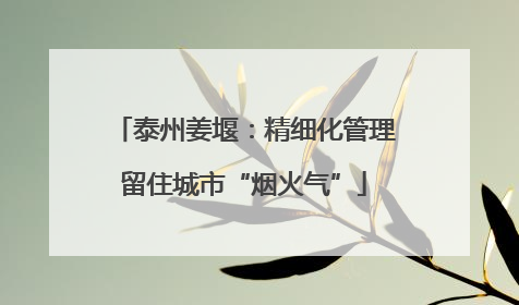 泰州姜堰：精细化管理留住城市“烟火气”