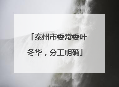 泰州市委常委叶冬华，分工明确
