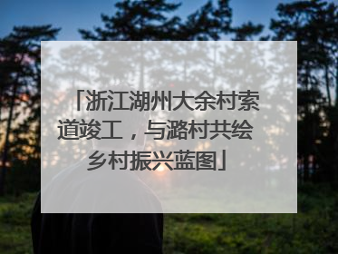 浙江湖州大余村索道竣工，与潞村共绘乡村振兴蓝图