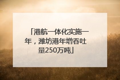 港航一体化实施一年，潍坊港年增吞吐量250万吨