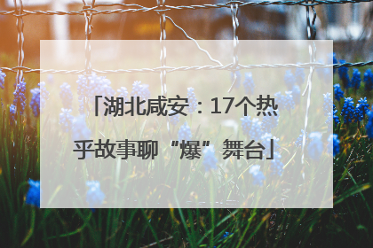 湖北咸安：17个热乎故事聊“爆”舞台