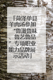 菏泽单县羊肉汤参加“鲁滋鲁味、鲁艺鲁品”专项职业能力品牌展示活动