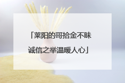 莱阳的哥拾金不昧 诚信之举温暖人心