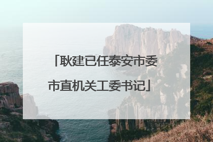 耿建已任泰安市委市直机关工委书记