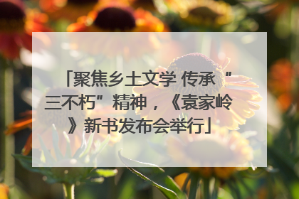 聚焦乡土文学 传承“三不朽”精神，《袁家岭》新书发布会举行