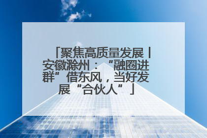 聚焦高质量发展丨安徽滁州：“融圈进群”借东风，当好发展“合伙人”