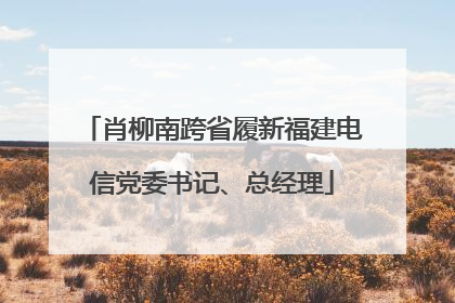 肖柳南跨省履新福建电信党委书记、总经理