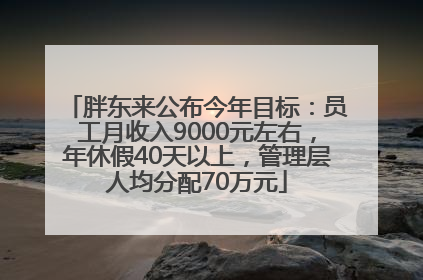 胖东来公布今年目标：员工月收入9000元左右，年休假40天以上，管理层人均分配70万元
