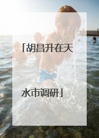 胡昌升在天水市调研