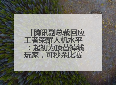 腾讯副总裁回应王者荣耀人机水平：起初为顶替掉线玩家，可秒杀比赛级玩家
